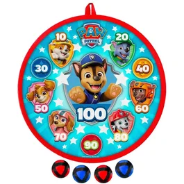 Pat' Patrouille PAT3496274504288 Juego de Diana y Dardos PAW Patrol, Diana de Velcro, 28 cm