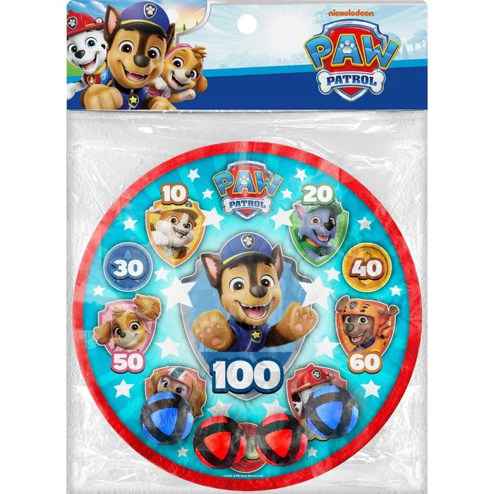 Pat' Patrouille PAT3496274504288 Juego de Diana y Dardos PAW Patrol, Diana de Velcro, 28 cm