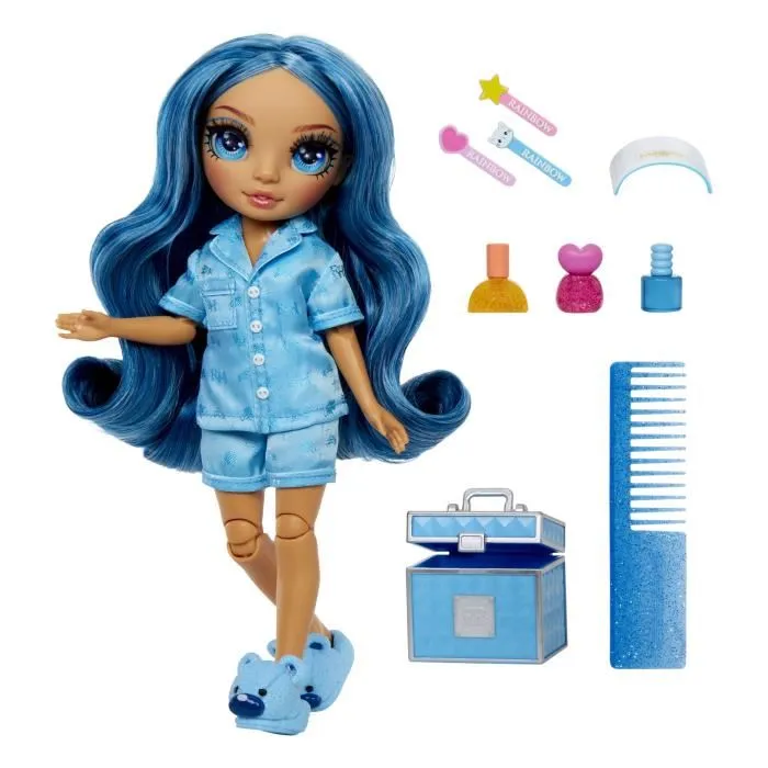 Rainbow High Junior High Pyjama Party Muñeca de moda articulada de 22 cm Skyler (Azul) con muchos accesorios LIT0035051530947 a partir de 4 años Rainbow High Junior High Pyjama Party Muñeca de moda articulada de 22 cm Skyler (Azul) con muchos accesorios LIT0035051530947 a partir de 4 años