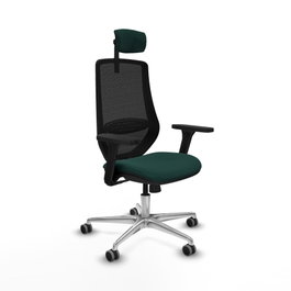 PIQUERAS Y CRESPO Silla de oficina Mardos con mecanismo Sincro, Verde botella y Negro