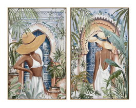 DKD Home Decor Cuadro Lienzo PS 80x3,5x120 Chica Puerta Surtido de 2