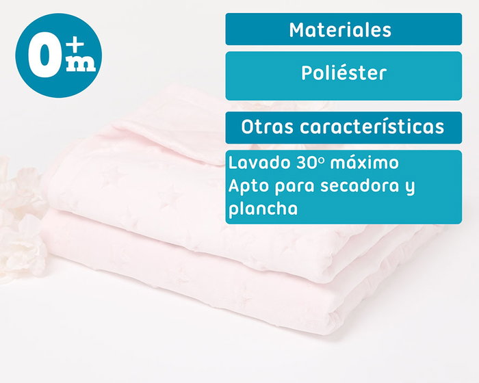 KioKids Mantita Rosa con Estrellas en Relieve KioKids Mantita Rosa con Estrellas en Relieve