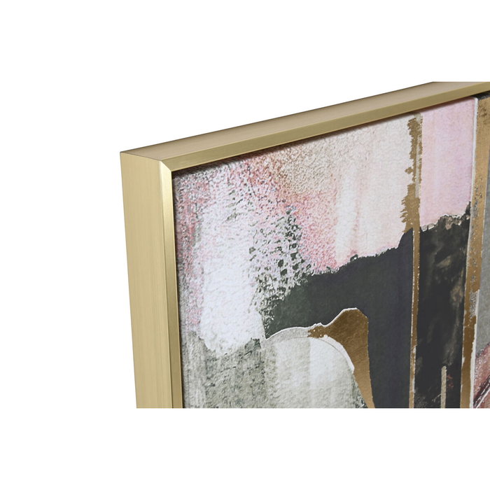 DKD Home Decor Cuadro Moderno Abstracto Verde Rosa Dorado Negro 103x143 cm (2 Unidades)