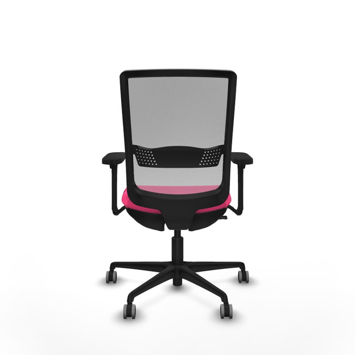PIQUERAS Y CRESPO Silla de oficina Haches Rosa y Gris con Mecanismo Sincro/Traslack