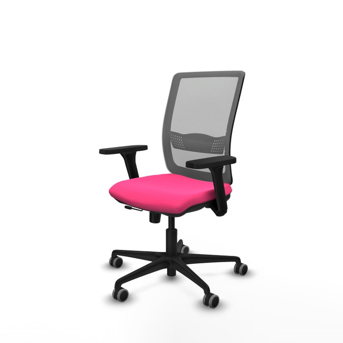 PIQUERAS Y CRESPO Silla de oficina Haches Rosa y Gris con Mecanismo Sincro/Traslack