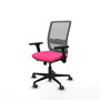 PIQUERAS Y CRESPO Silla de oficina Haches Rosa y Gris con Mecanismo Sincro/Traslack