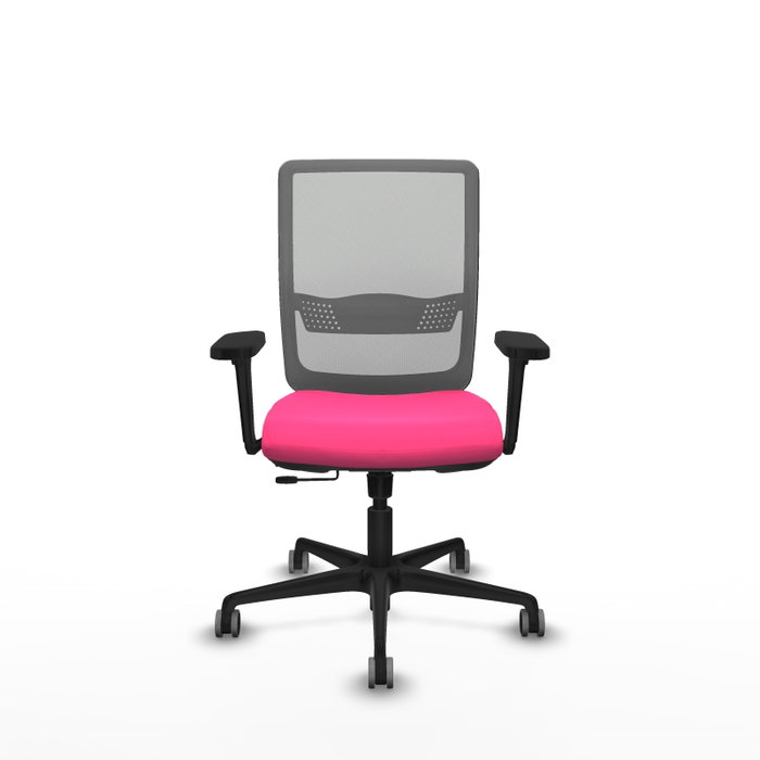 PIQUERAS Y CRESPO Silla de oficina Haches Rosa y Gris con Mecanismo Sincro/Traslack