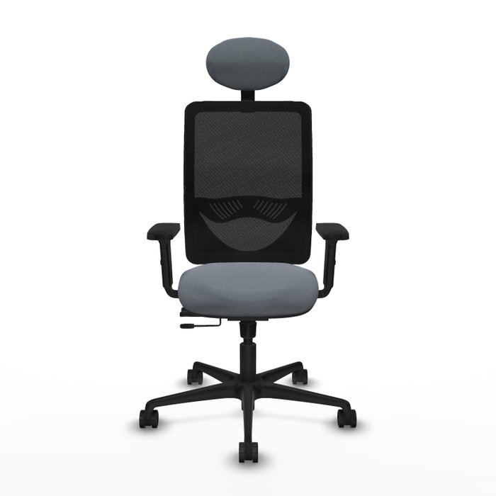 PIQUERAS Y CRESPO Silla de oficina Zulema con mecanismo Sincro/Traslack, Gris y Negro