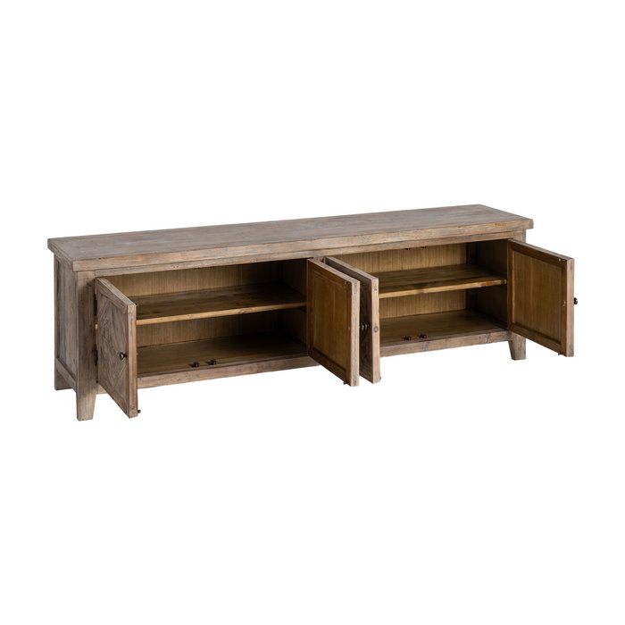 Ixia Mueble de TV de madera de pino para salón 180 x 40 x 55 cm