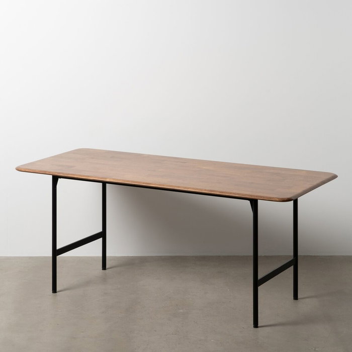 Ixia Mesa de Comedor Marrón-Negro Madera-Metal 180 x 80 x 76 cm Ixia Mesa de Comedor Marrón-Negro Madera-Metal 180 x 80 x 76 cm