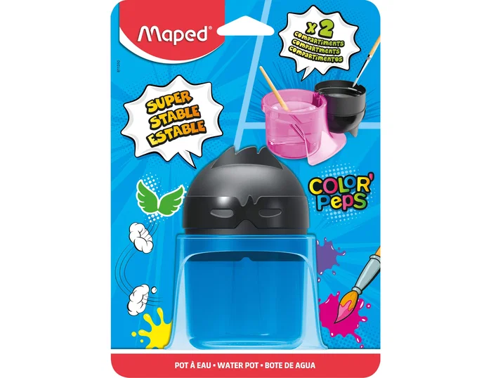 Maped Limpiador de pinceles Color Peps 2 compartimentos superhéroes Maped Limpiador de pinceles Color Peps 2 compartimentos superhéroes