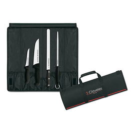 3 Claveles Estuche Profesional para Cortar Jamón con 3 Cuchillos (Carnicero 20cm, Jamonero 30cm) y Chaira