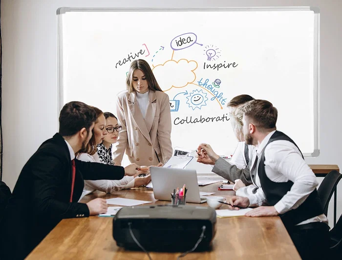 Q-connect Pizarra Blanca Magnética Lacada Marco Aluminio 150x100 cm