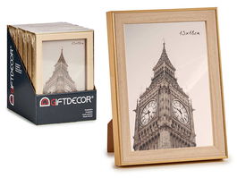 Giftdecor Portafoto Oro Color Madera 13x18 cm con Marco de Vidrio y Plástico (Set de 24)