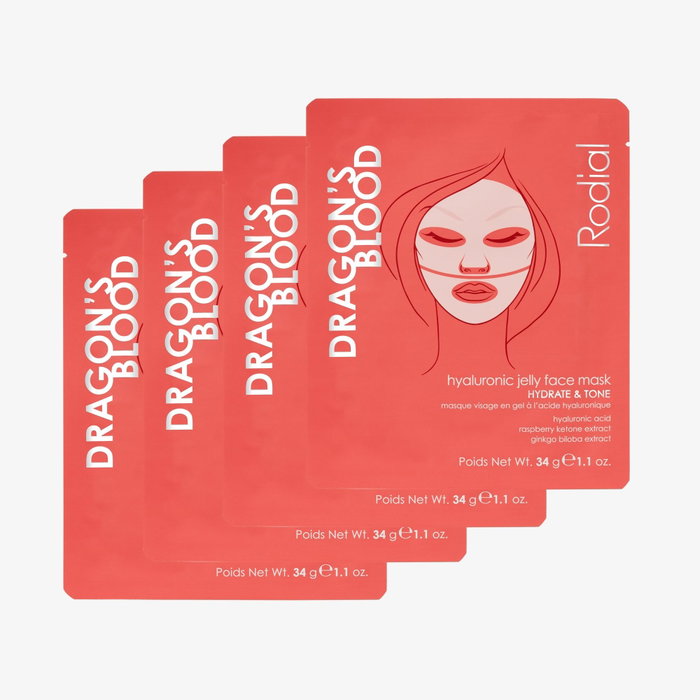 Dragon's Blood, Hidratante, Mascarilla de gel, Cara, 4 uds, 4 uds Dragon's Blood, Hidratante, Mascarilla de gel, Cara, 4 uds, 4 uds