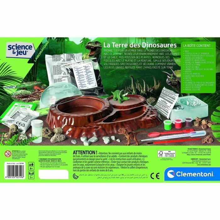 Clementoni El mundo de los dinosaurios - Terrario para crear + 3 figuras de dinosaurios