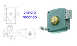 MCM Cerradura de Sobreponer 2525PR-100-IZQDA Pintada con Cilindro Redondo Izquierda
