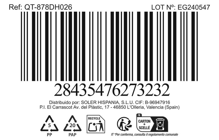 Inde Sartén de Aluminio Forjado 26 cm, Antiadherente Full Doha Quttin - Diámetro 26.6 cm (6 Unidades)