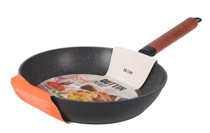 Inde Sartén de Aluminio Forjado 26 cm, Antiadherente Full Doha Quttin - Diámetro 26.6 cm (6 Unidades)