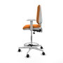 PIQUERAS Y CRESPO Taburete Elche blanco AS con tapizado naranja