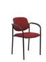 NOWY STYL Silla Styl tapizada en similpiel granate con brazos fijos