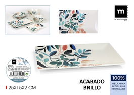 Alba Bandeja Melamina Brillo 25 cm x 15 cm x 2 cm (12 Unidades)