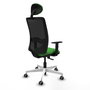 PIQUERAS Y CRESPO Silla de oficina Zulema con mecanismo Sincro, Verde y Negro