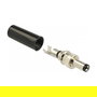 DeLOCK 89915 Conector DC Hembra 5.5 x 2.1 mm Largo 12 mm para 18V 2A, Color Negro/Níquel, Versión para Soldar