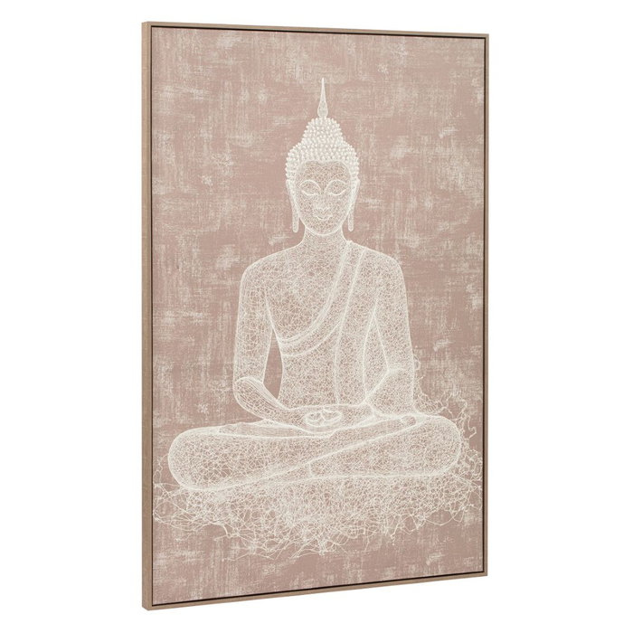 DKD Home Decor Cuadro de Buda Marrón con Marco de Pino 80x5x120 cm