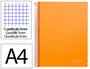 Liderpapel Cuaderno espiral A4 tapa forrada naranja 140 hojas cuadro 5mm