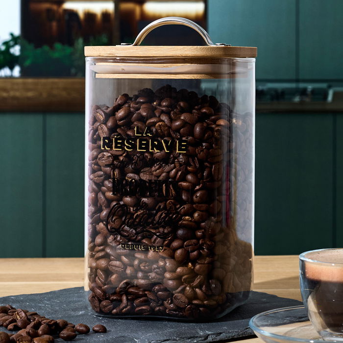 Cook Concept Tarro Conservación Bistrot 1L Vidrio Borosilicato Tapa Bambú Acero Inoxidable