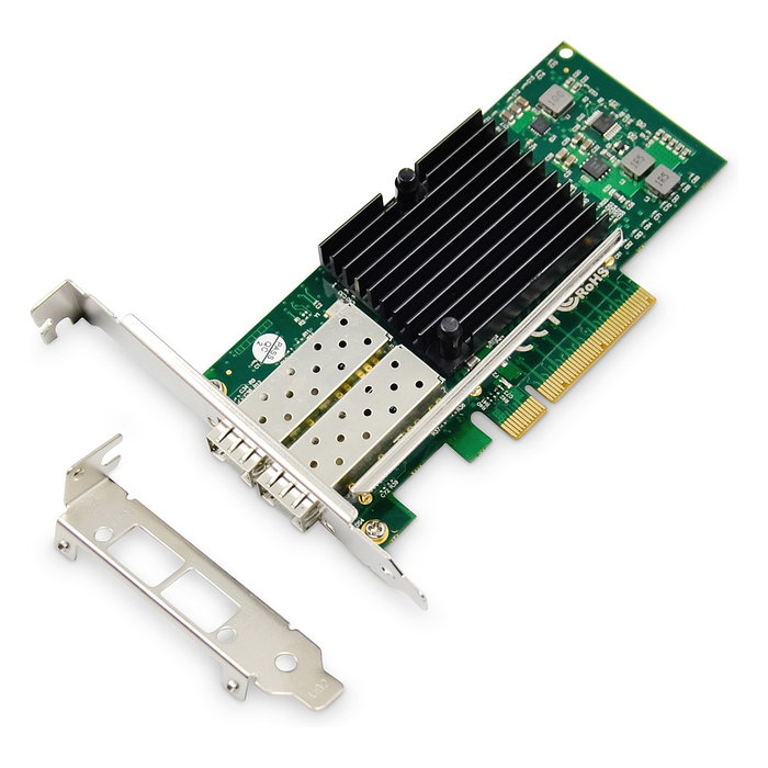 Digitus Tarjeta de Red PCIe de 2 Puertos SFP+ 10G Intel JL82599ES - Tarjeta de Red Dual Port 10G SFP PCIe, Fibra, Interna
