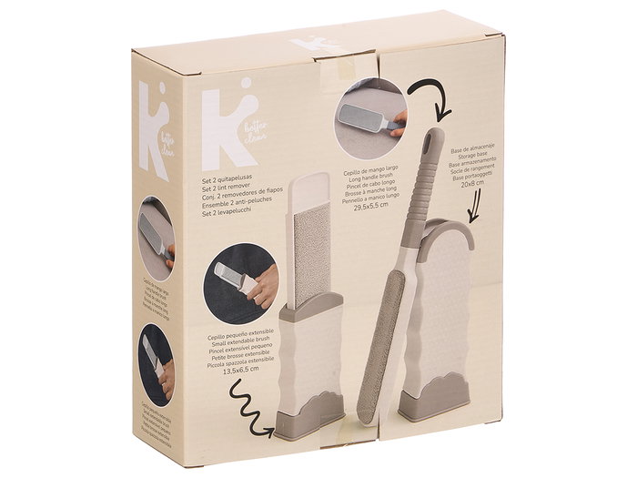 ARTE REGAL Set Quitapelusa 4 Piezas Gris 21.5x24x7 cm (Set de 8)