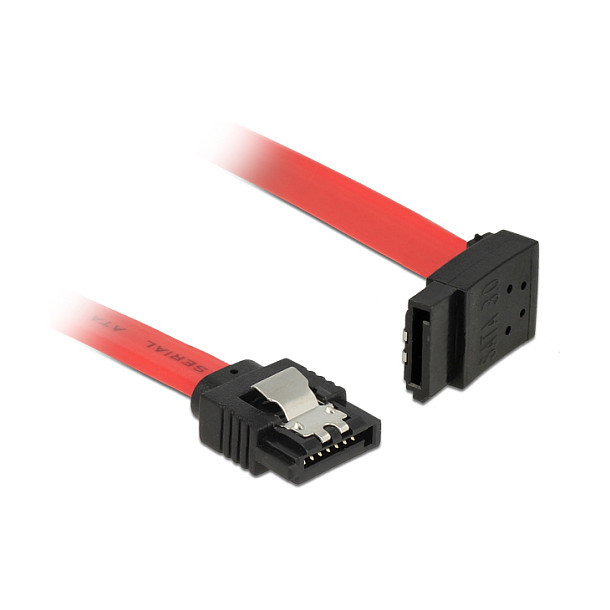 DeLOCK Cable SATA III de 0,5 m con conector angulado hacia arriba, Rojo DeLOCK Cable SATA III de 0,5 m con conector angulado hacia arriba, Rojo