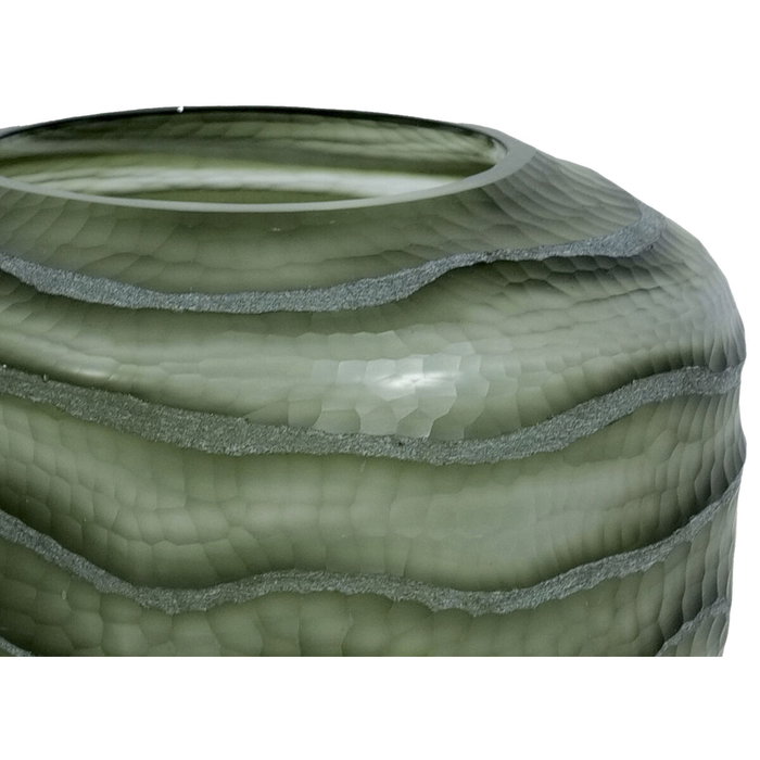 DKD Home Decor Jarrón de Cristal Verde Oscuro Glaseado DKD Home Decor Jarrón de Cristal Verde Oscuro Glaseado