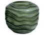 DKD Home Decor Jarrón de Cristal Verde Oscuro Glaseado