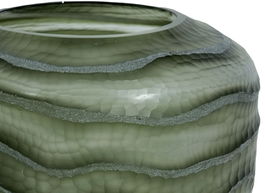 DKD Home Decor Jarrón Moderno Verde Oscuro Cristal 20 x 18 x 20 cm