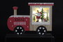 DKD Home Decor Decoración Luminosa LED MDF Tren Natural y Rojo