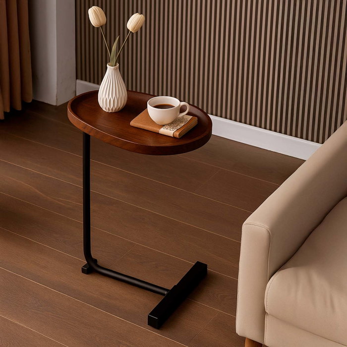 Mesa auxiliar Versa Nela Marrón 30 x 60 x 45 cm Mesa auxiliar Versa Nela Marrón 30 x 60 x 45 cm