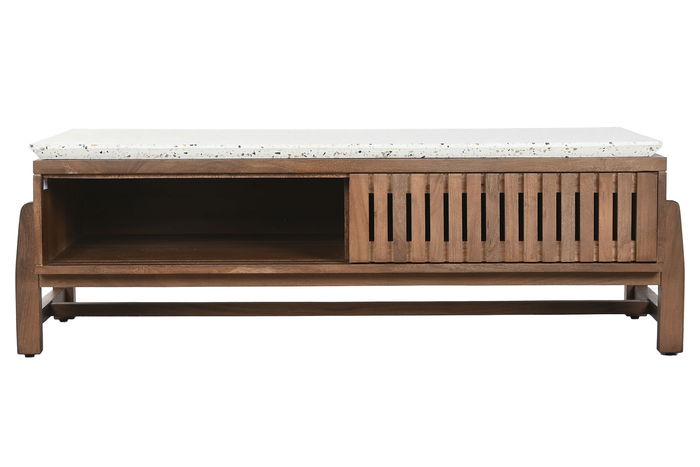 DKD Home Decor Mesa Centro Terrazo Oriental Acacia 127 x 67 x 47 cm