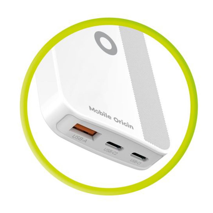 Mobile Origin 65W GaN Slim Cargador Blanco