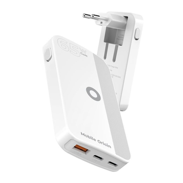 Mobile Origin 65W GaN Slim Cargador Blanco