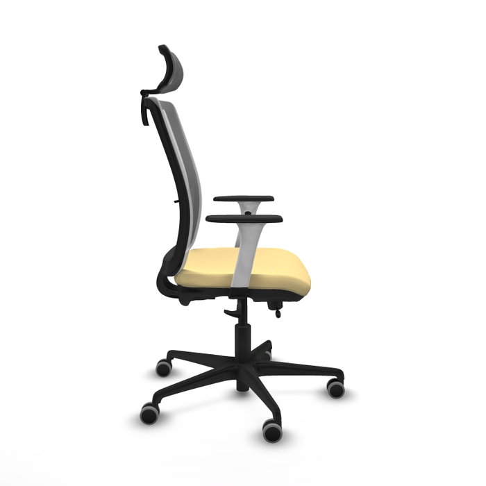 PIQUERAS Y CRESPO Silla de oficina Haches con mecanismo Sincro/Traslack, Crema y Gris
