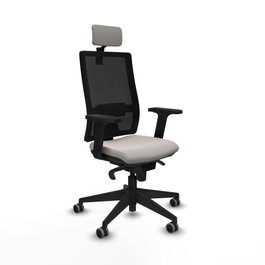 PIQUERAS Y CRESPO Silla de oficina Horna con mecanismo Sincro Blanco y Negro