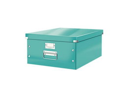 Caja Para Almacenamiento Leitz Click&Store 85% Carton Reciclado 29 Litros Grande 369X200X484 Mm Turquesa