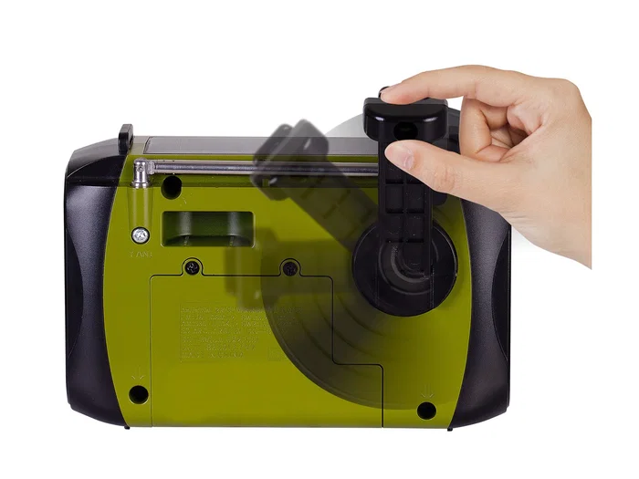 Trevi RA 7F30 BT Radio Portátil Analógica AM/FM/SO Bluetooth con Carga Solar y Dinamo, USB, MP3, MicroSD, Color Negro y Verde