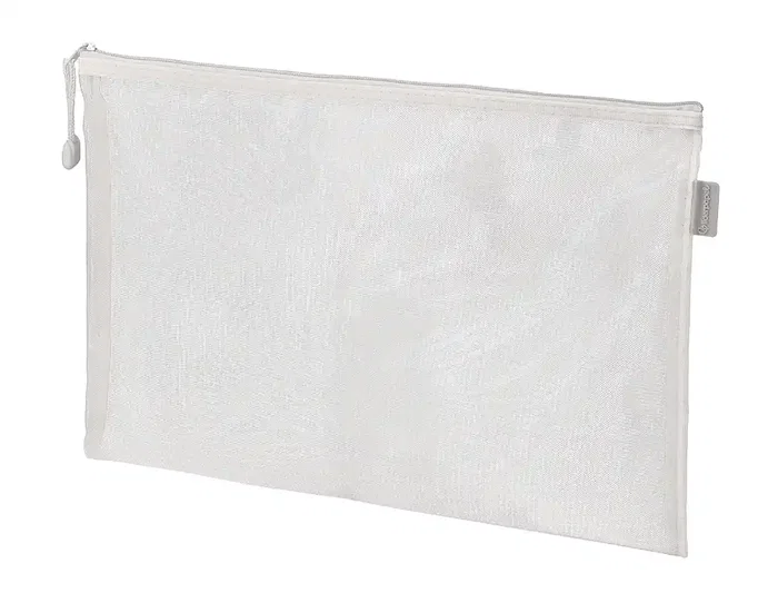 Liderpapel Bolsa Zipper Bag de Poliéster Transpirable Multiusos DIN A4 Blanco