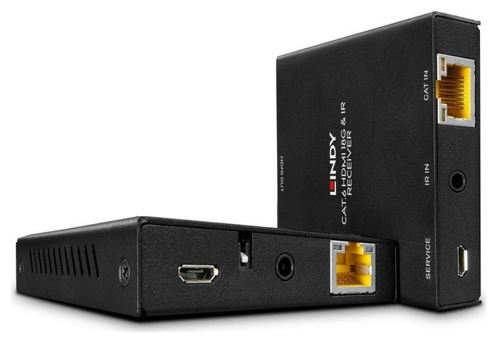 Lindy 38205 Extensor HDMI 4K60 e IR con PoC y Loop Out Negro