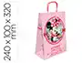 Basika - Bolsa de regalo con asa retorcida Minnie y Mickey Mouse de papel celulosa 90 g - 240x100x320 mm