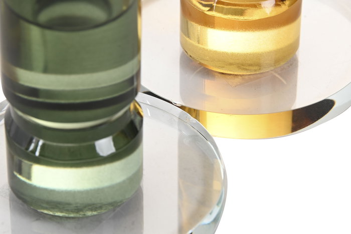 DKD Home Decor Candelabro Moderno Verde Mostaza Cristal (4 Unidades) 8.5 x 10 x 8.5 cm DKD Home Decor Candelabro Moderno Verde Mostaza Cristal (4 Unidades) 8.5 x 10 x 8.5 cm